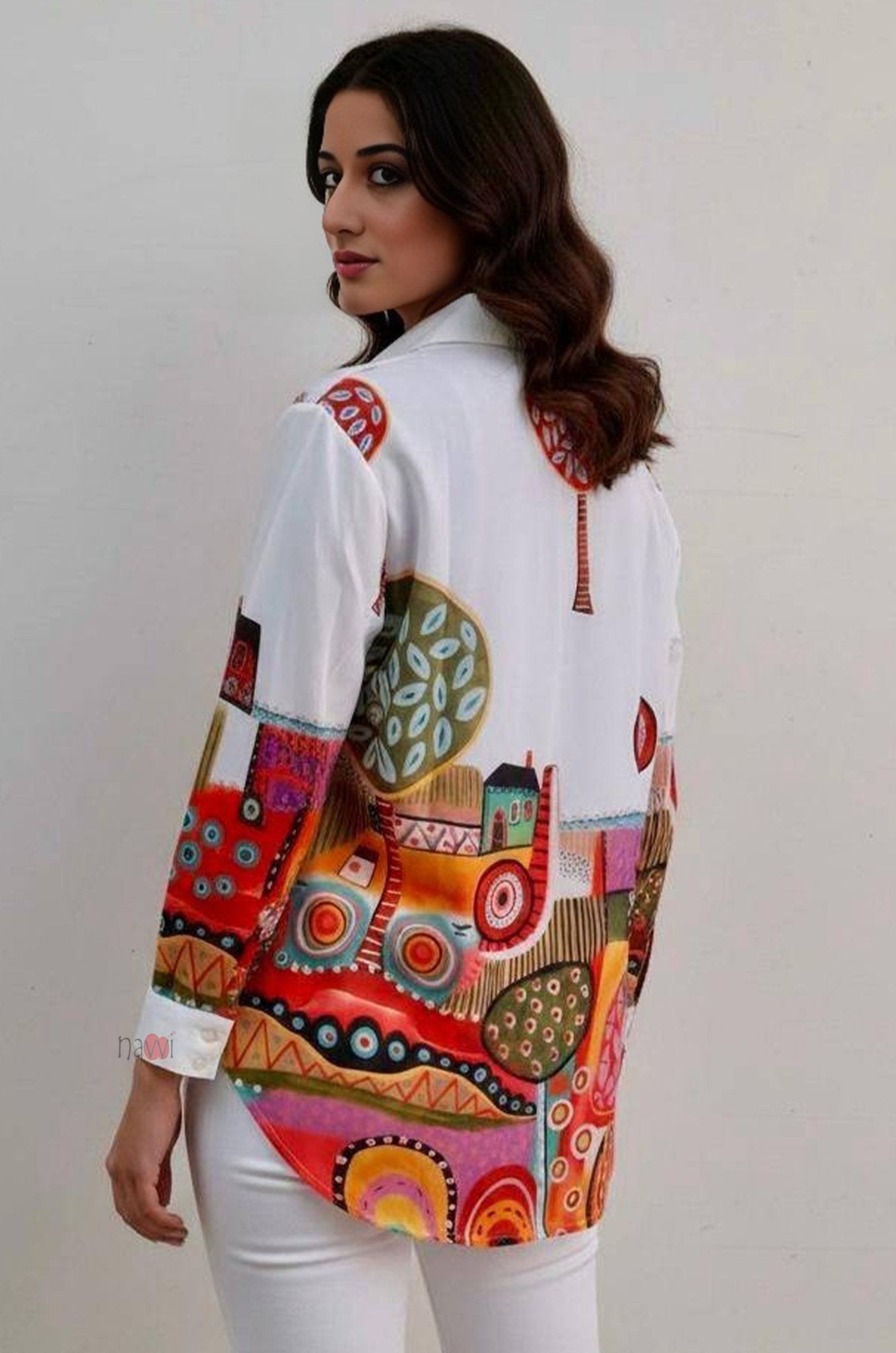 Abstract Print Shirt for Women - Navvi.in
