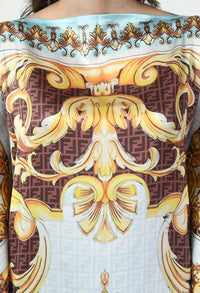 Abstract Vintage Kaftan Dress - Navvi.in