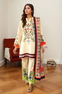 Statement Floral Print Kurta, Trouser & Dupatta Set