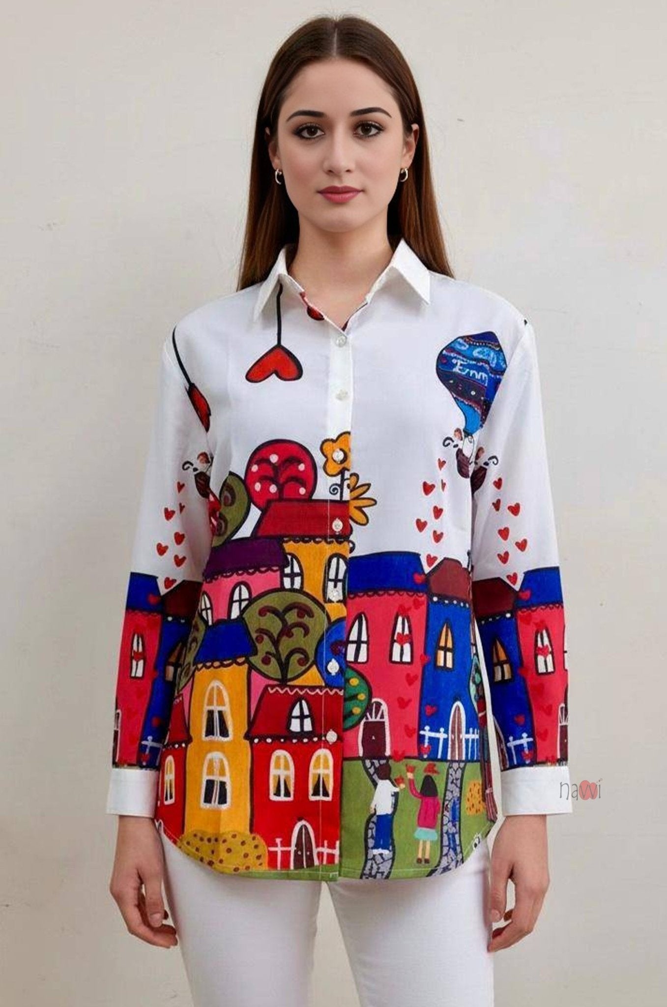 Artistic Print Casual Shirt - Navvi.in