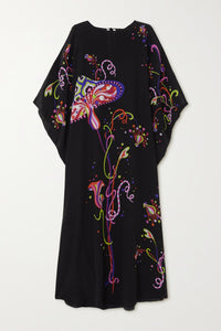 Black Neon Splash Kaftan Dress - Navvi.in