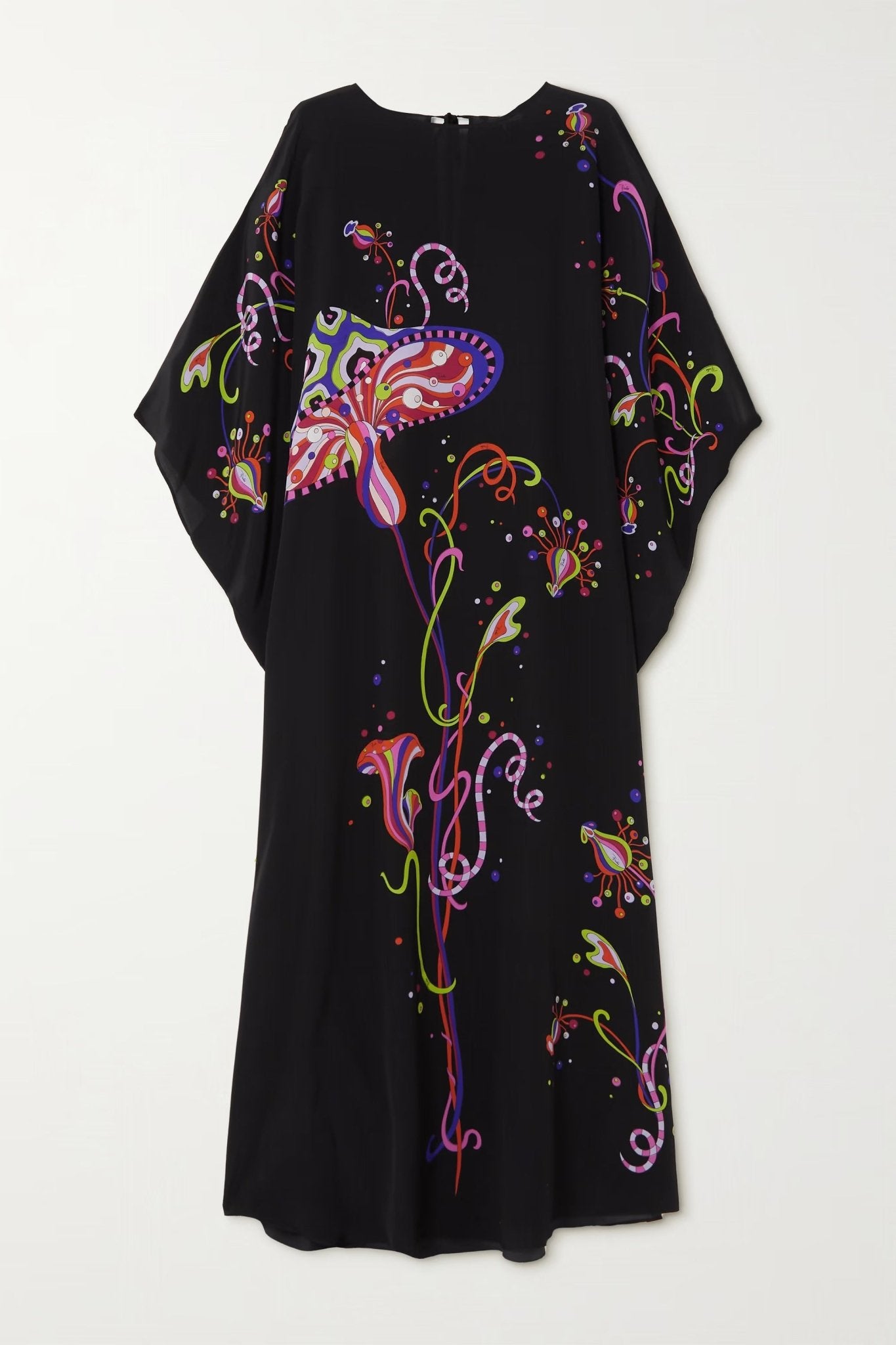 Black Neon Splash Kaftan Dress - Navvi.in