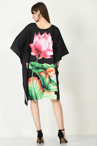 Black Short Kaftan Dress - Navvi.in