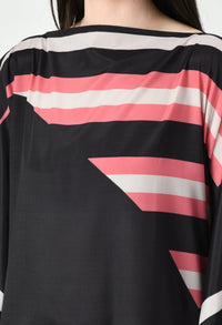 Black Silk Crepe Kaftan Dress - Navvi.in