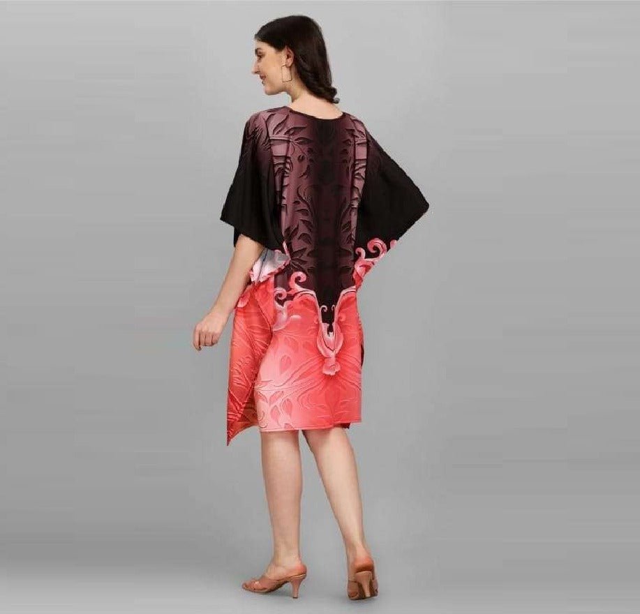 Brown Short Kaftan Dress - Navvi.in