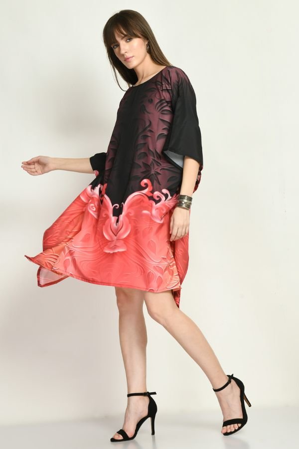 Brown Short Kaftan Dress - Navvi.in