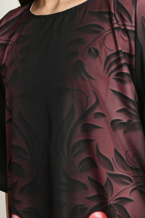Brown Short Kaftan Dress - Navvi.in