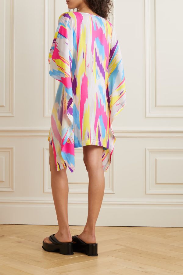 Candy Floss Short Kaftan Dress - Navvi.in