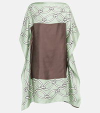 Chain Lock Satin Silk Short Kaftan - Navvi.in