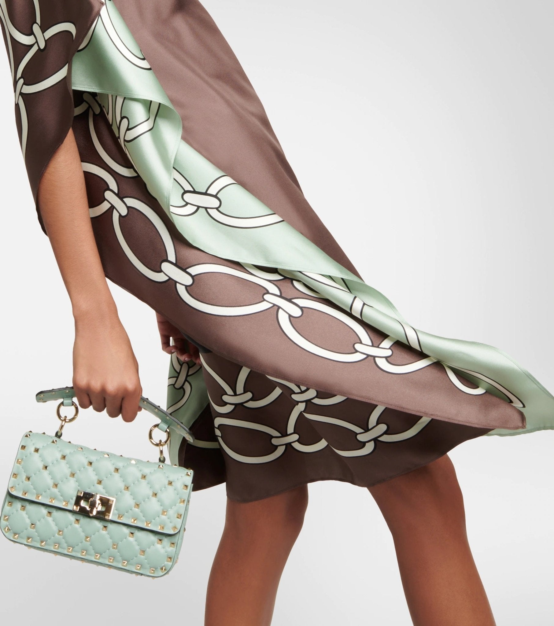 Chain Lock Satin Silk Short Kaftan - Navvi.in