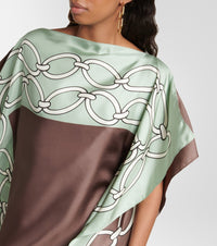 Chain Lock Satin Silk Short Kaftan - Navvi.in