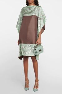 Chain Lock Satin Silk Short Kaftan - Navvi.in