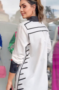 Chic Style White Printed Shirt - Navvi.in