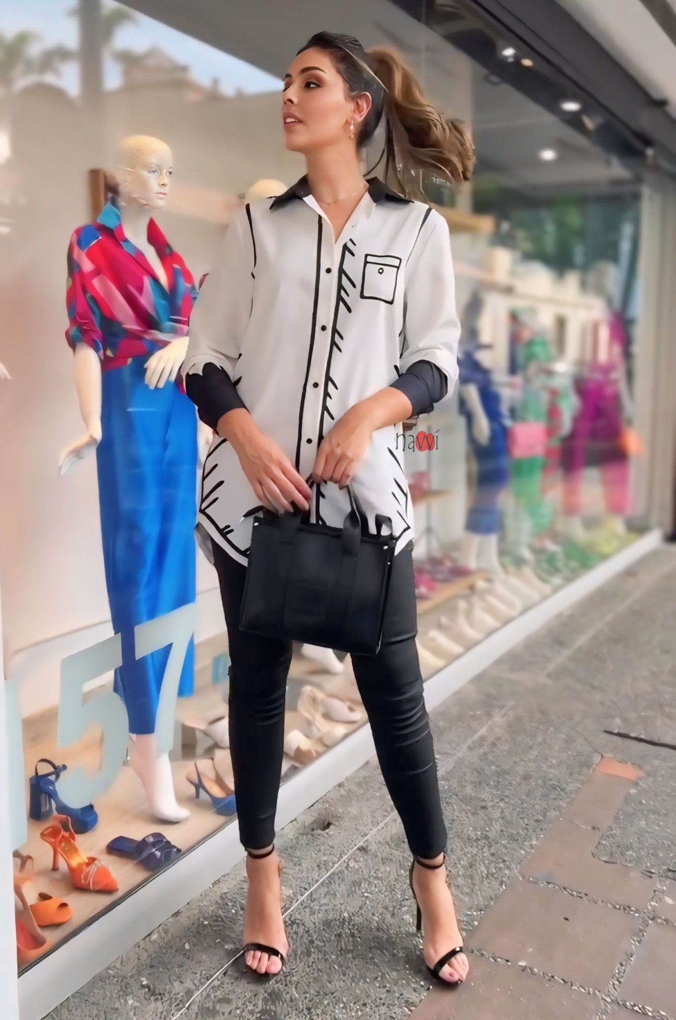 Chic Style White Printed Shirt - Navvi.in