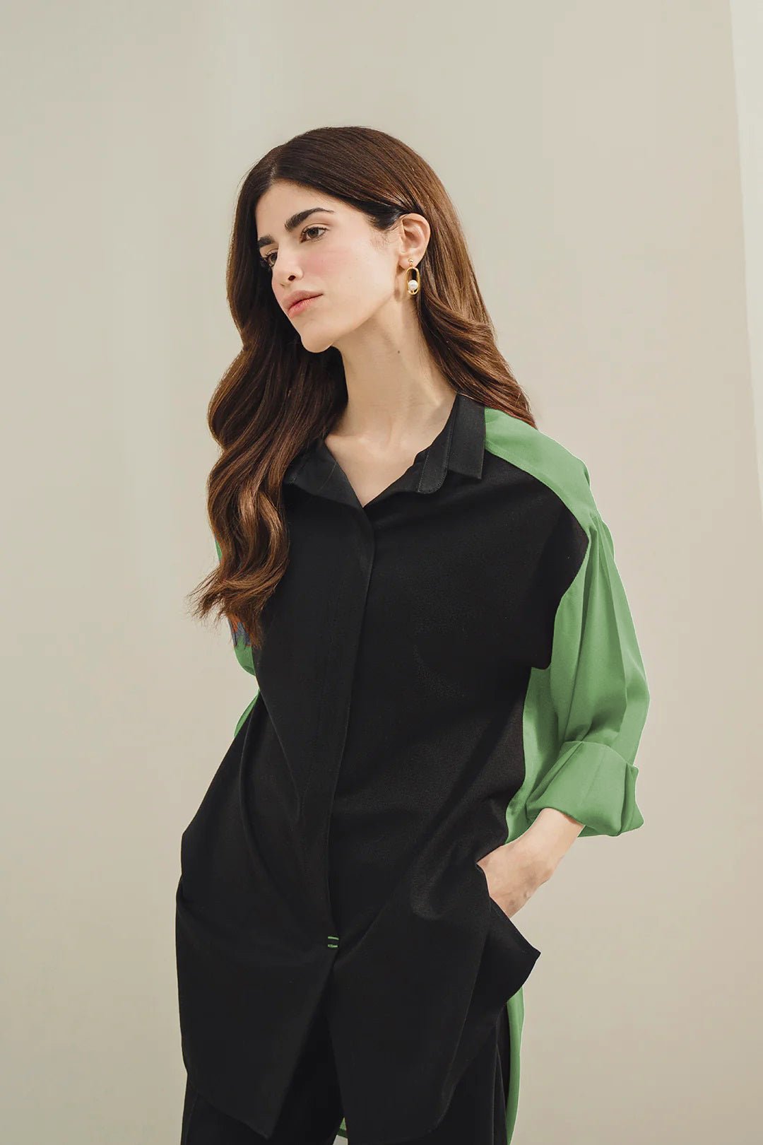 Color Block Co - ord Set - Navvi.in