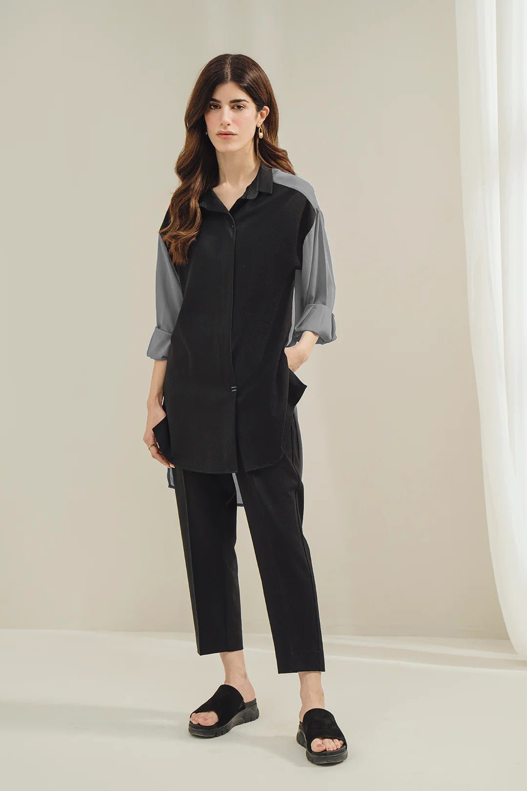 Color Block Co - ord Set - Navvi.in