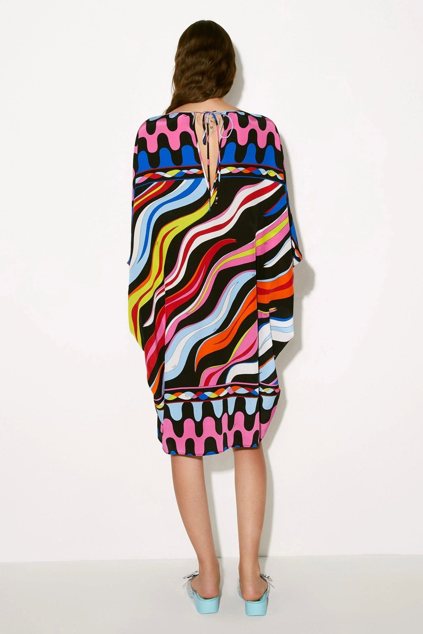 Colorful Zebra Stripes Mid - Length Kaftan - Navvi.in