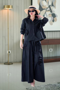 Elegant White 3D Floral Co-Ord Set