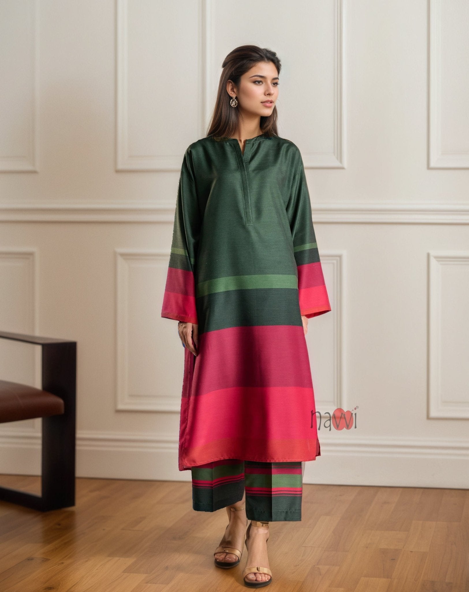 Emerald Blush Coord Set - Navvi.in