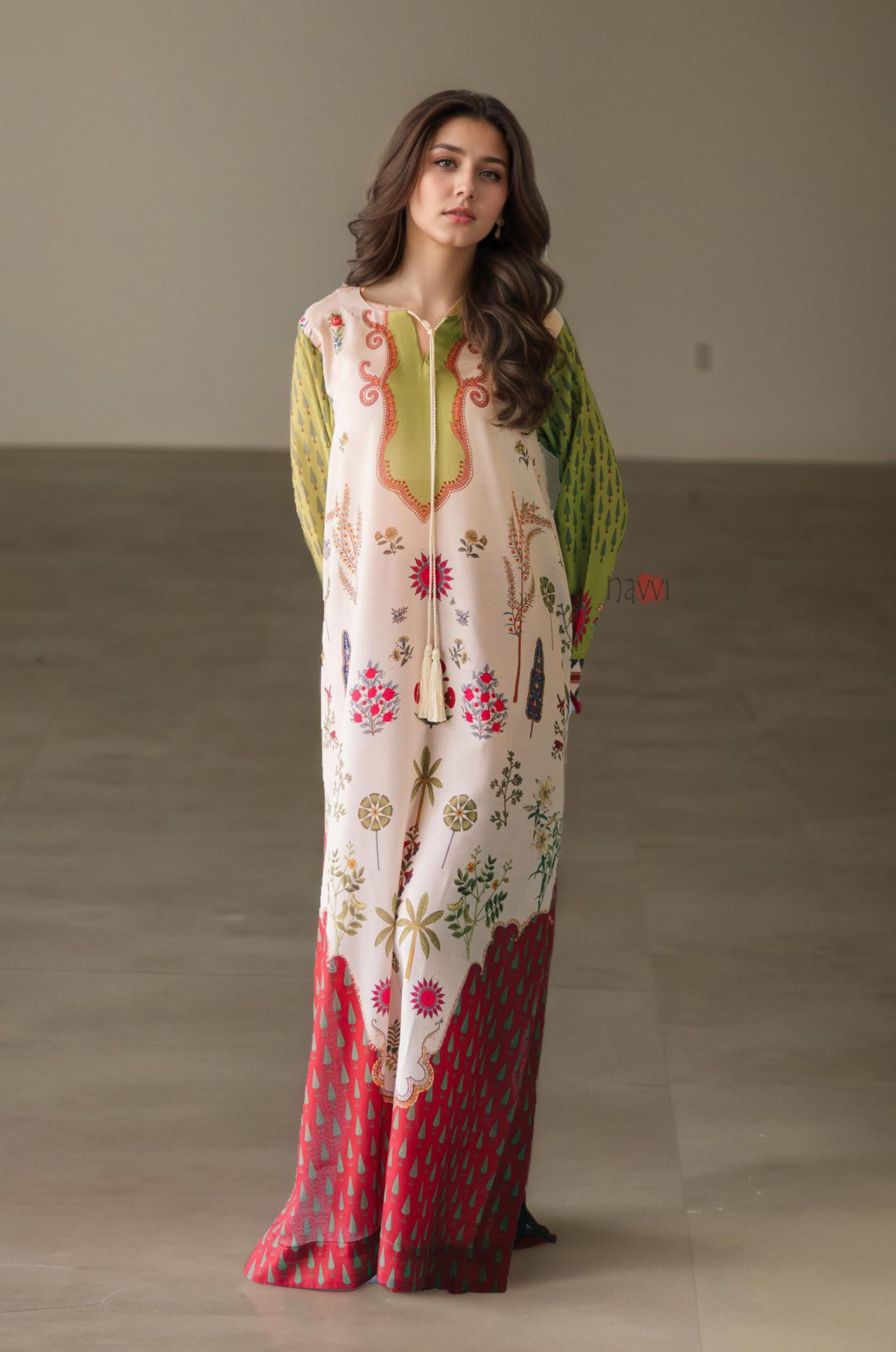Elegant Garden Inspired Kurta With Pants