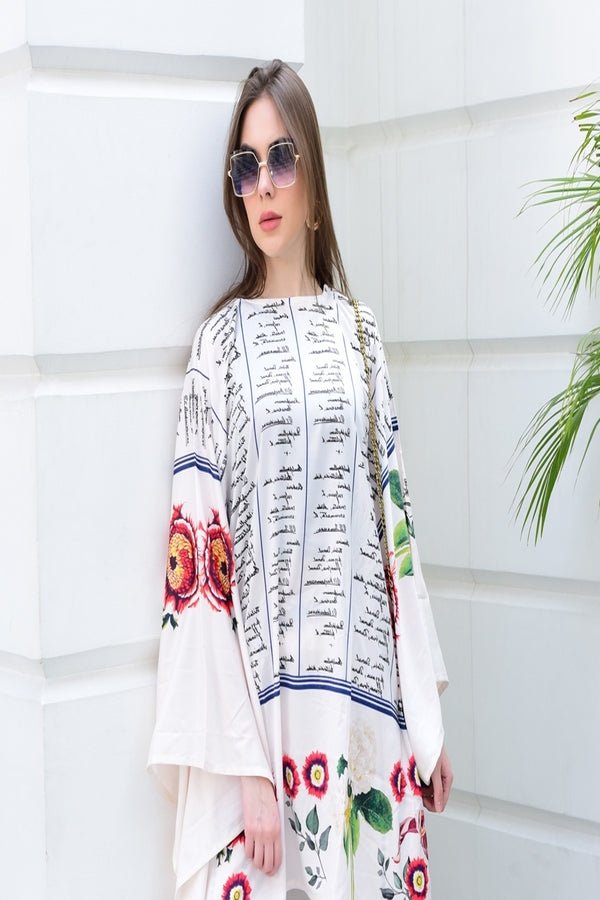 Floral Print Kaftan Co - ord Set - Navvi.in