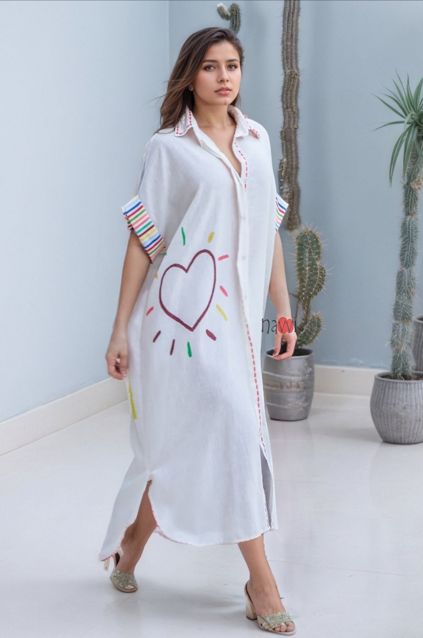 DRESS HIPPY“DH-HEART L/S SHIRT” happy-soul-heart-art-printed-