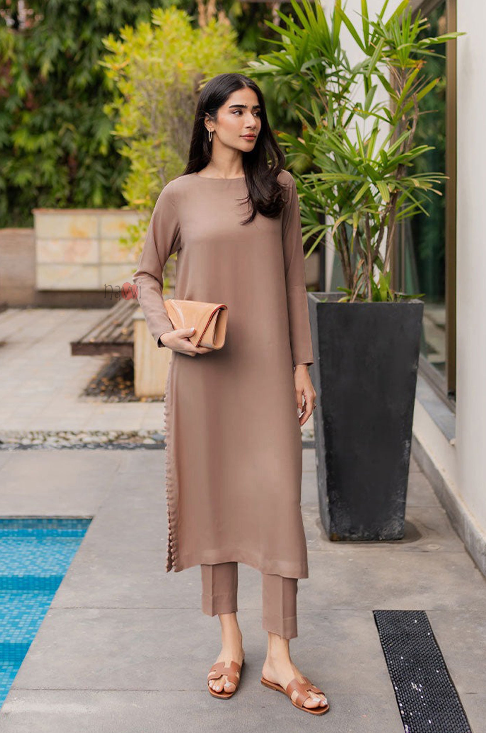 Blush Nude Straight Kurta Pant Set