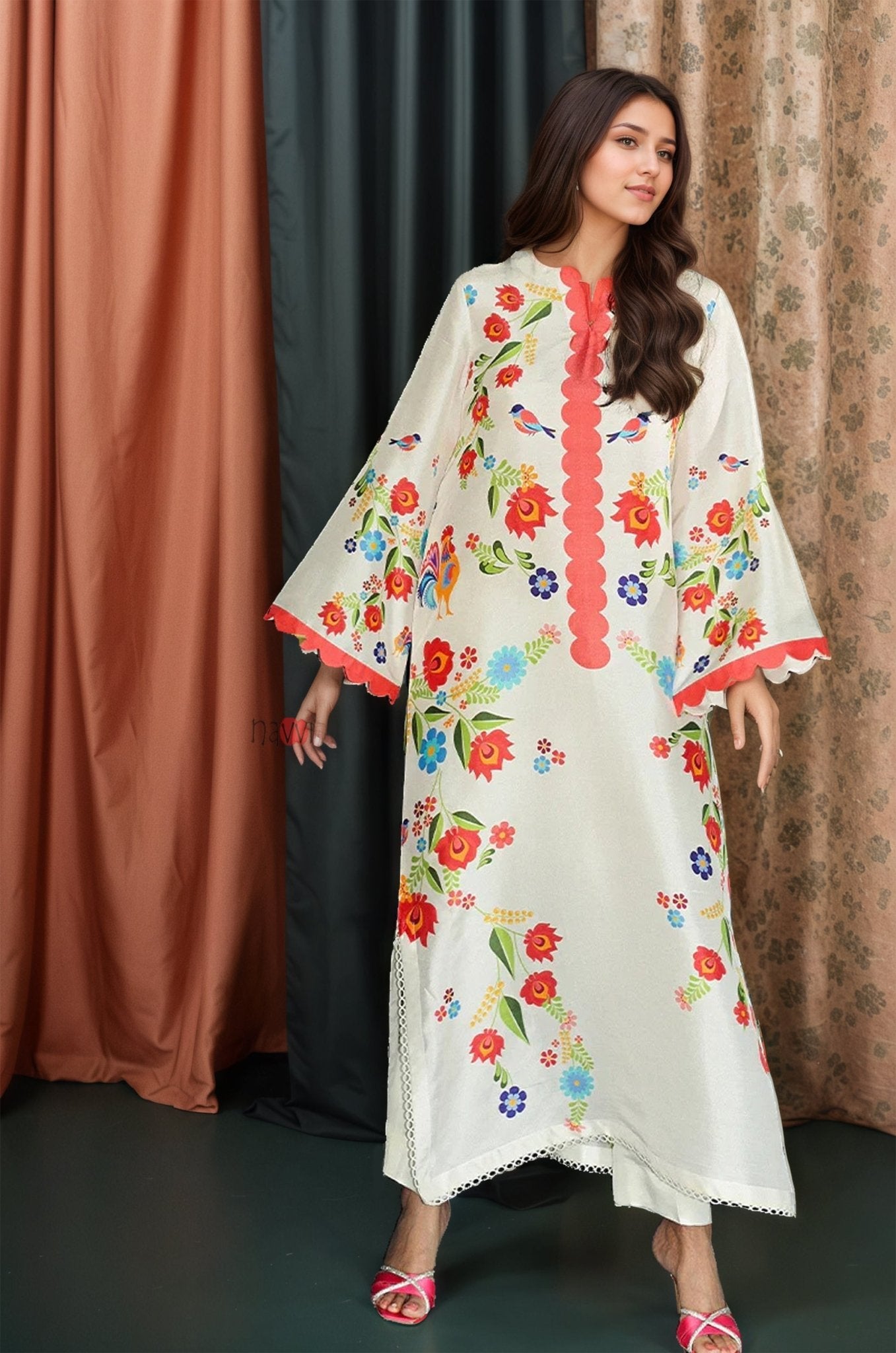 Ivory Bloomscape Statement Set - Navvi.in