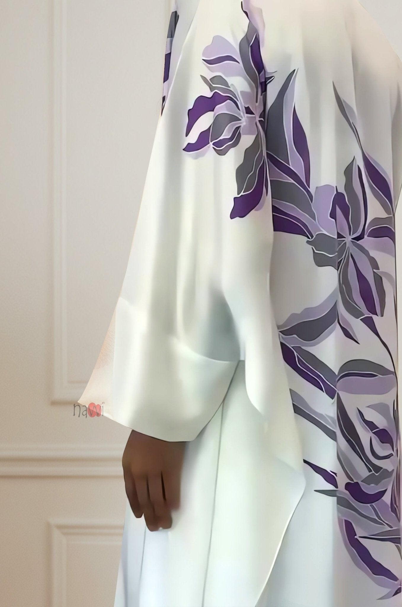 Lavender Grace Satin Floral Co - ord Set - Navvi.in