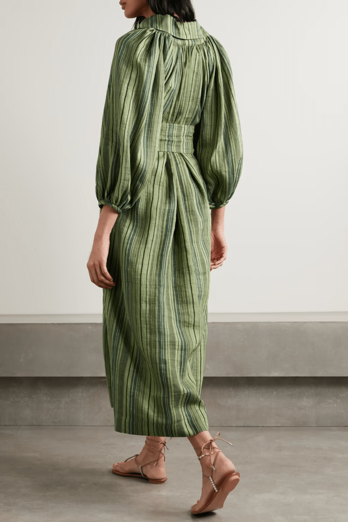 Long Sleeves Striped Dress - Navvi.in