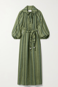 Long Sleeves Striped Dress - Navvi.in