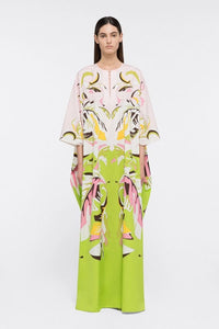 Moss Green Kaftan Dress - Navvi.in