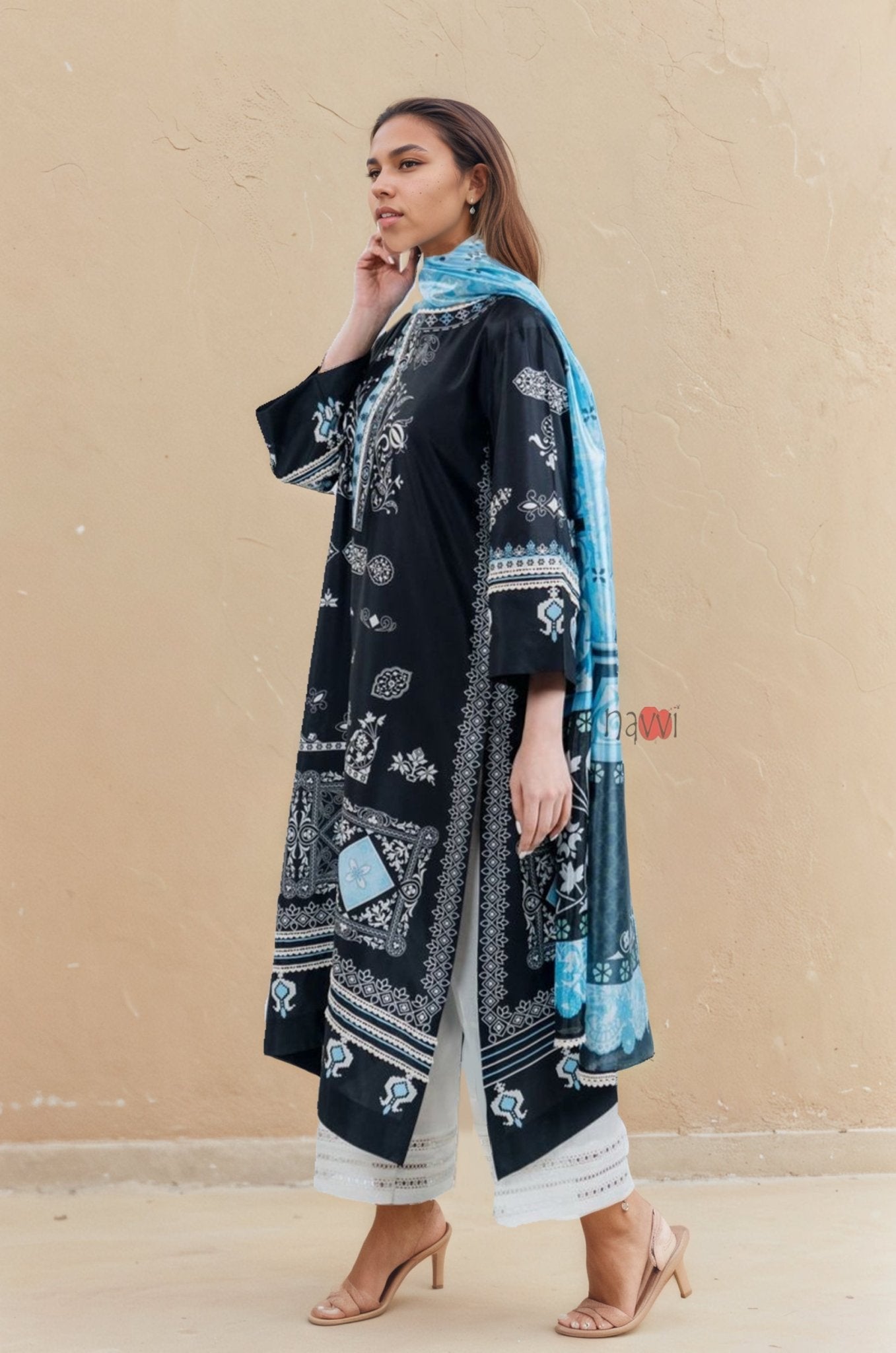 Mystic Indigo Boho Kurta Set - Navvi.in