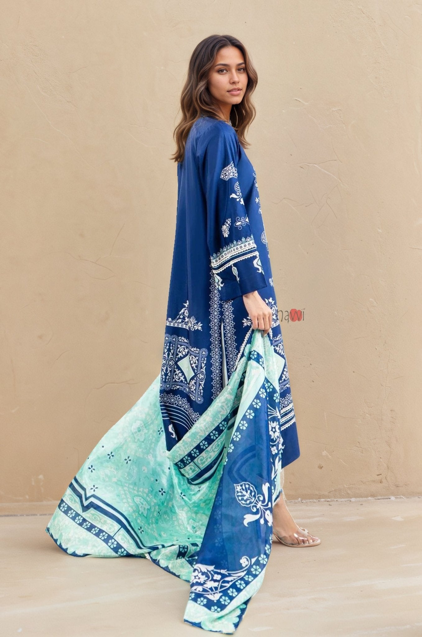 Mystic Indigo Boho Kurta Set - Navvi.in