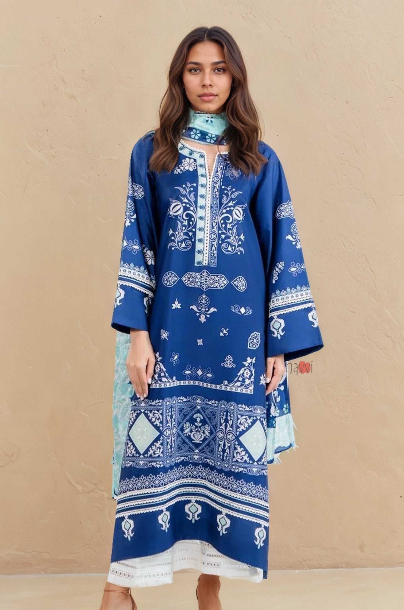 Mystic Indigo Boho Kurta Set - Navvi.in
