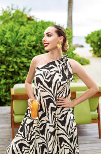 Panthera Off Shoulder Dress - Navvi.in