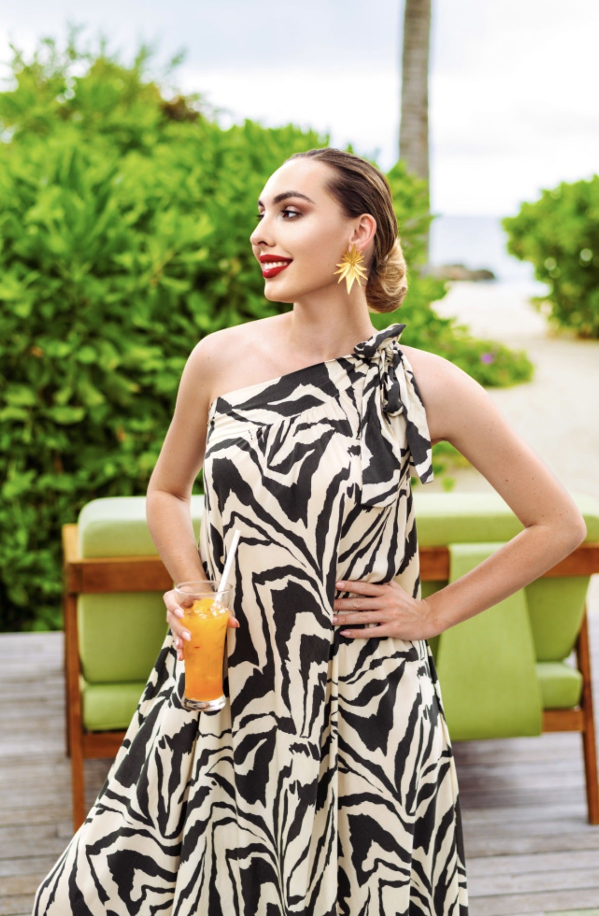 Panthera Off Shoulder Dress - Navvi.in