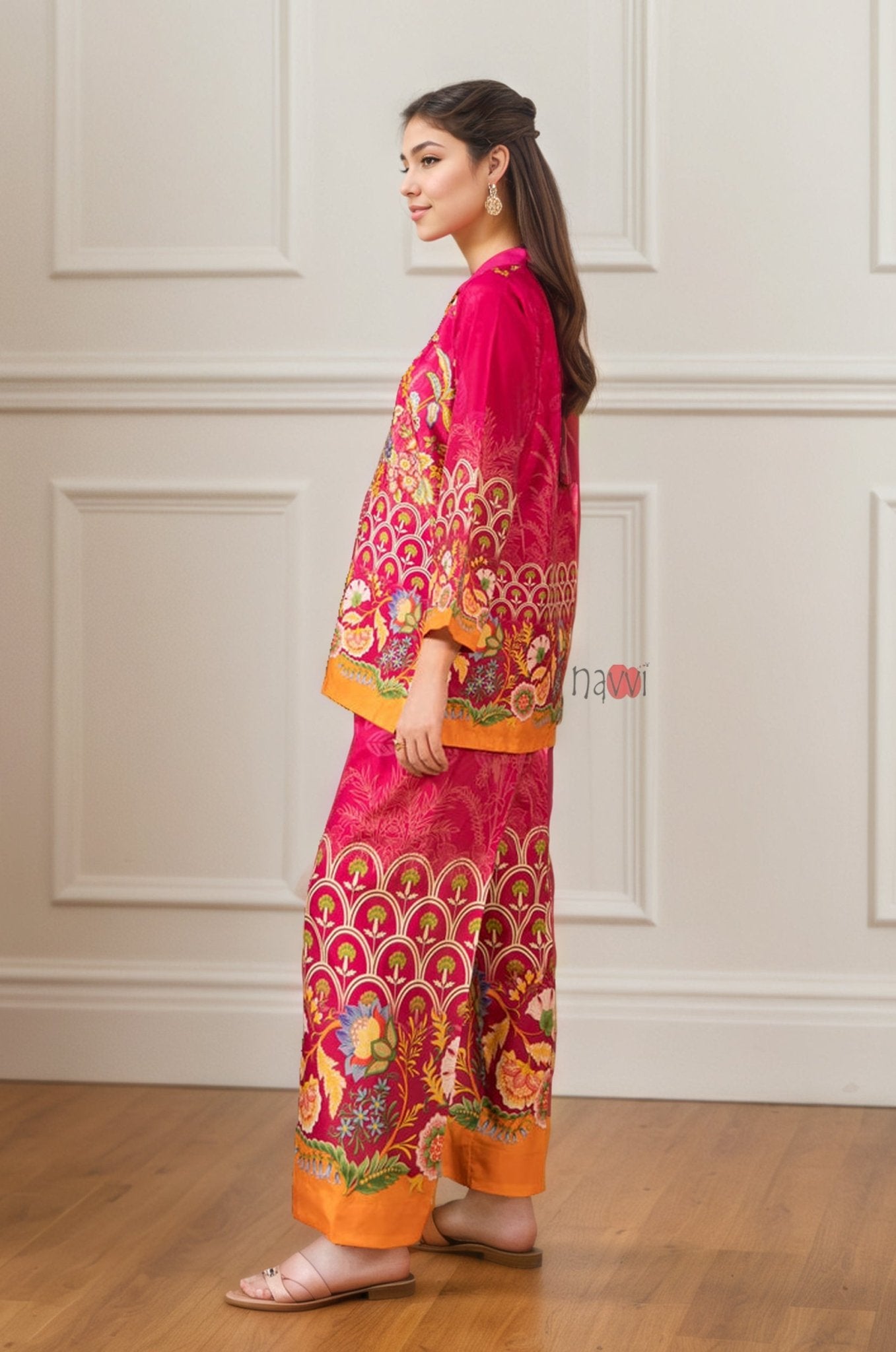 Pink Aura Festive Co - ord Set - Navvi.in