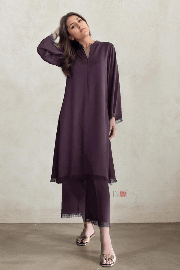 Pure Viscose Casa Blanca Coord Set - Navvi.in