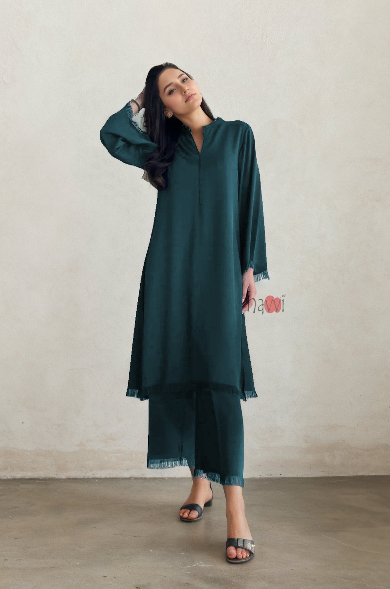 Pure Viscose Casa Blanca Coord Set - Navvi.in