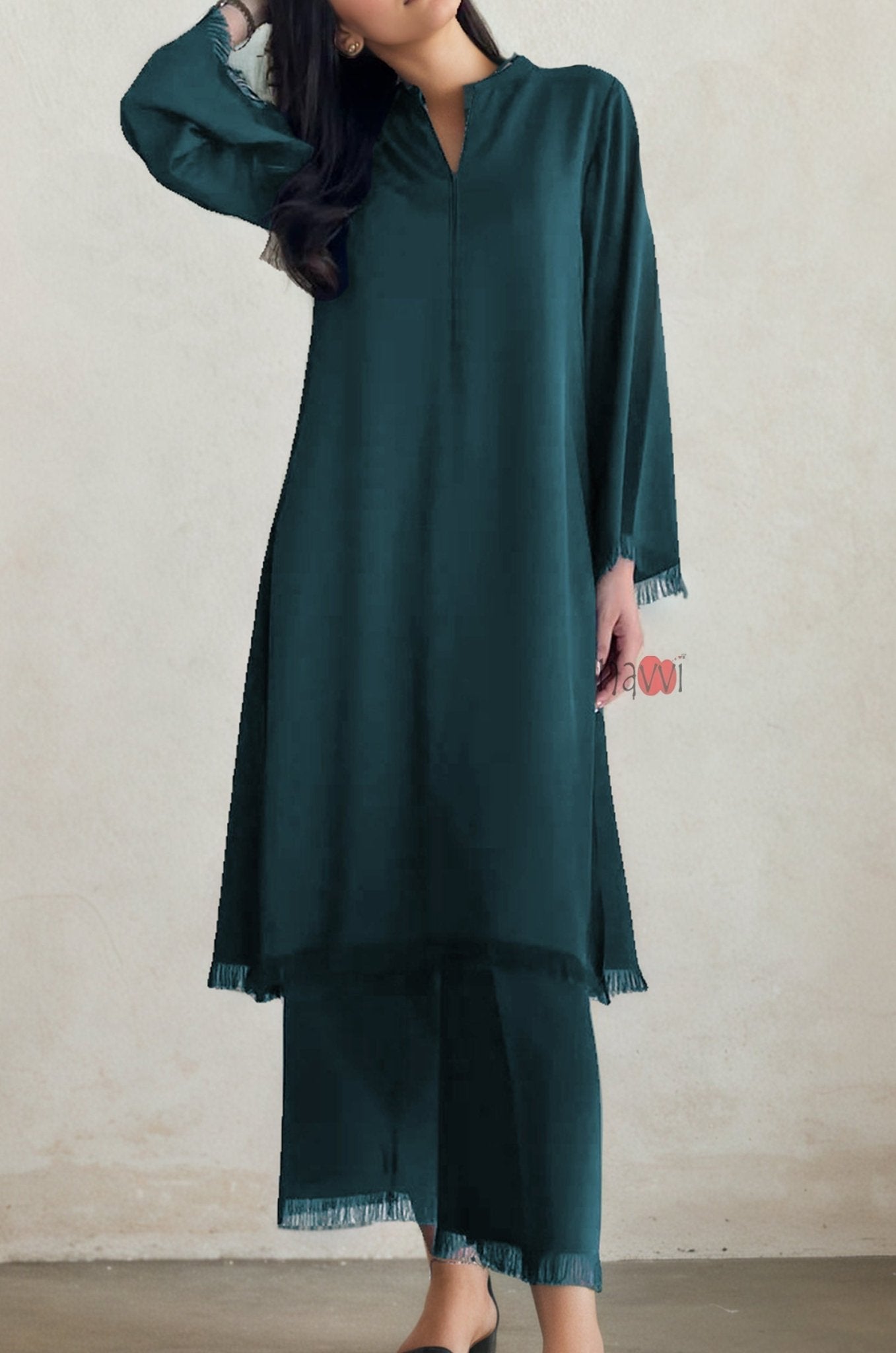 Pure Viscose Casa Blanca Coord Set - Navvi.in