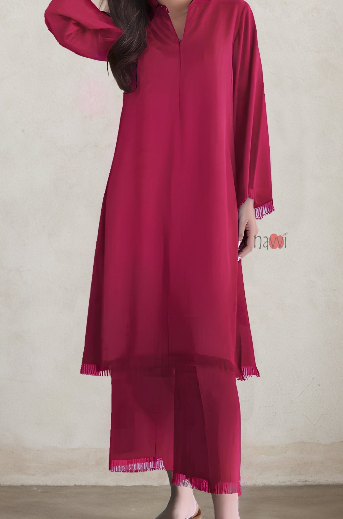 Pure Viscose Casa Blanca Coord Set - Navvi.in