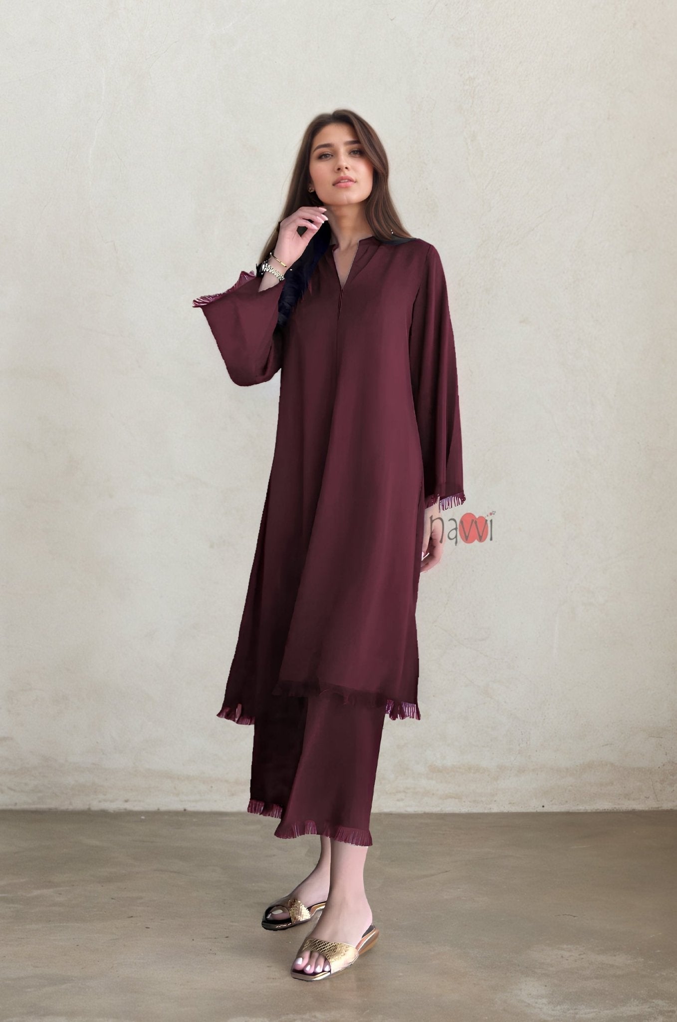 Pure Viscose Casa Blanca Coord Set - Navvi.in