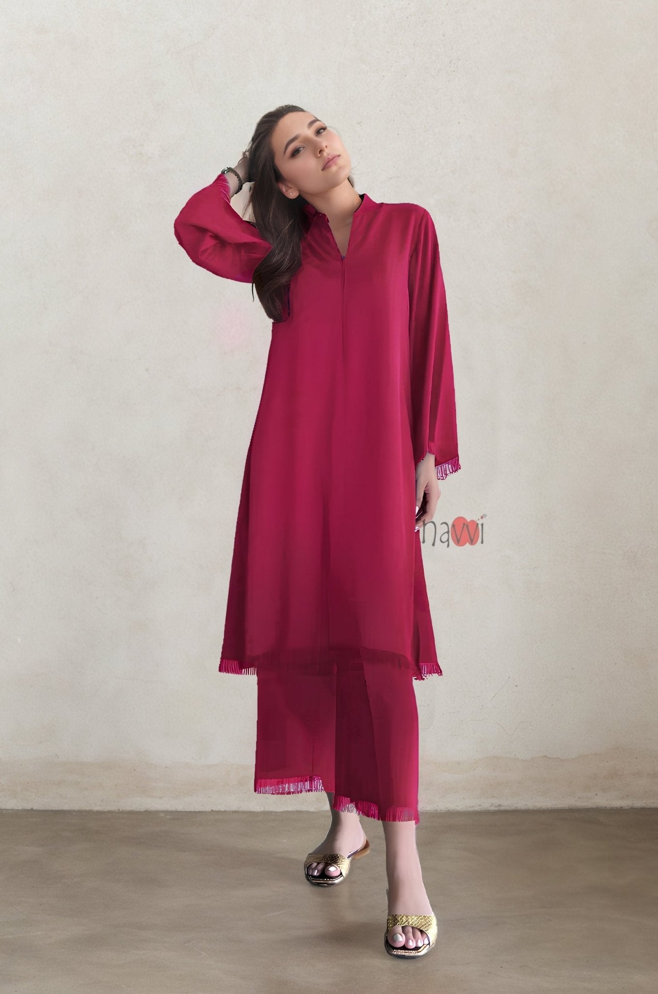 Pure Viscose Casa Blanca Coord Set - Navvi.in