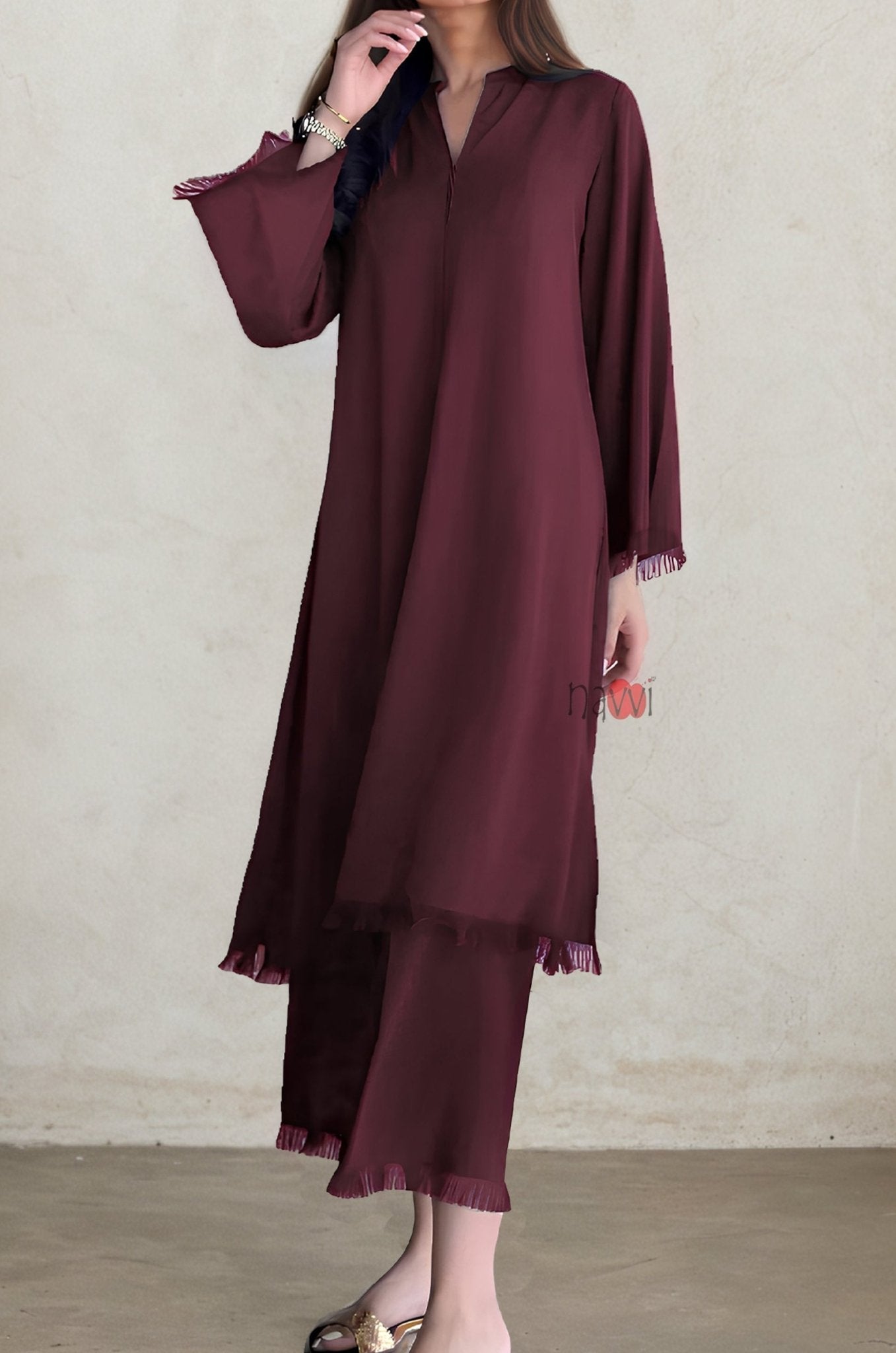 Pure Viscose Casa Blanca Coord Set - Navvi.in