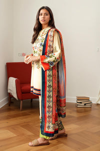 Statement Floral Print Kurta, Trouser & Dupatta Set