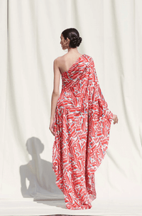 Rosette Satin Off Shoulder Kaftan Dress - Navvi.in