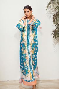 Statement Blue Floral Kaftan Dress