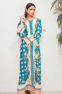 Statement Blue Floral Kaftan Dress