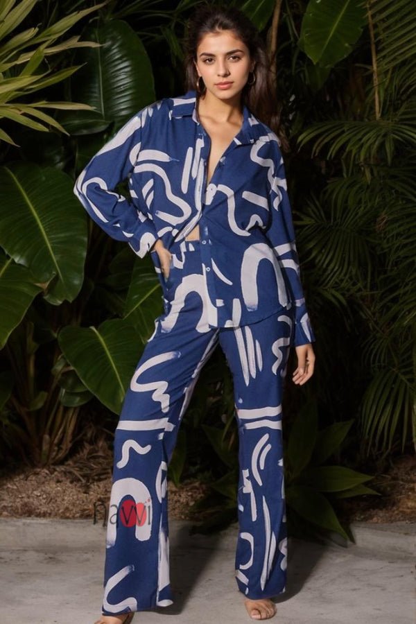 Scribble Print Co - ord Set - Navvi.in